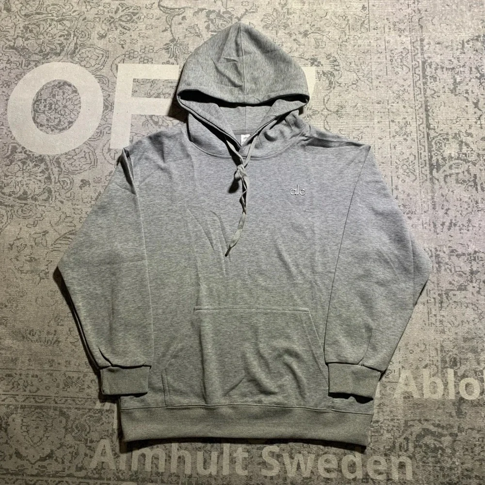Alo Yoga Accolade Hoodie Cuffed Sweatpants Set Heather Grey Large Mens Womens